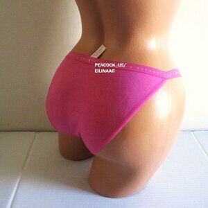Victoria's Secret Cotton String Bikini Panty Size S Solid Pink nwt